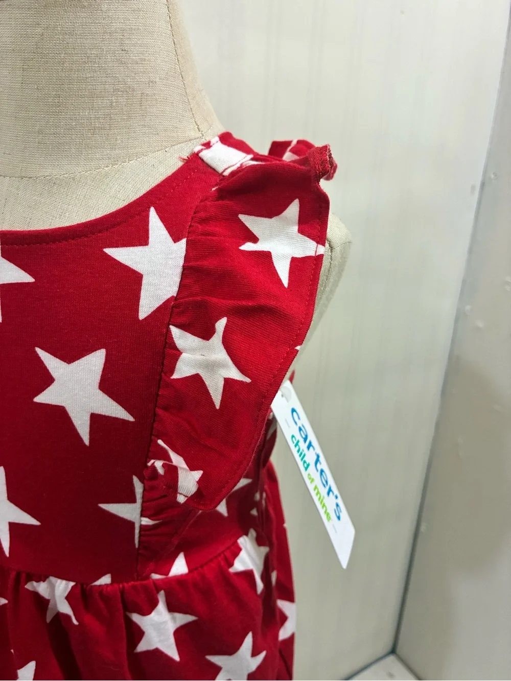 Carter's Red Shorts and Navy/White Striped Star Tank Set